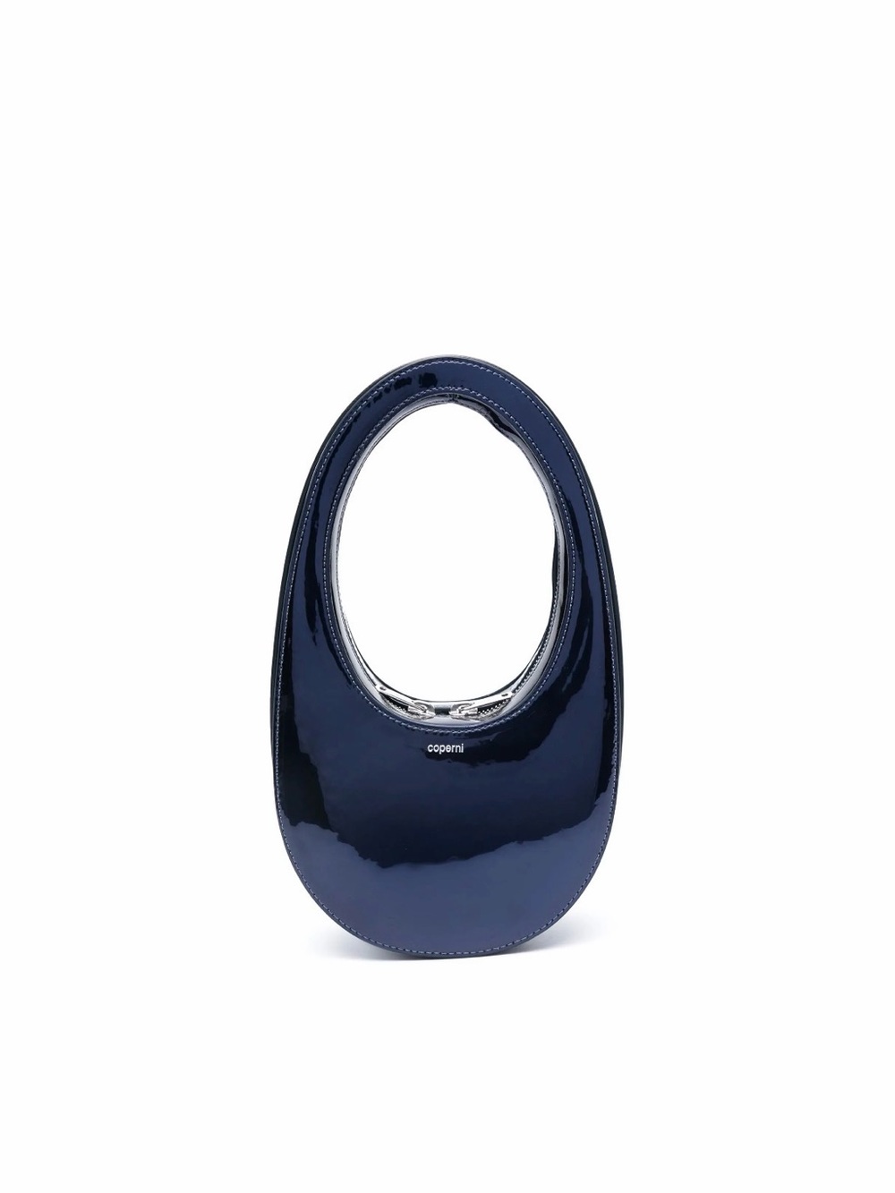 Coperni Navy Patent Oval-Handle Mini Bag